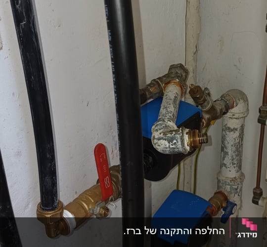 מערכת צנרת מים הכוללת משאבות הגברת לחץ ומסנן מים